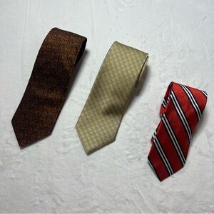 Brooks Brothers Tie Set - Brown, Yellow, and Red